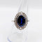 Bague 56.5 Bague marguerite antique, Platine, saphir synthétique et diamants taille roses (circa 1910) pompadour 58 Facettes A05897