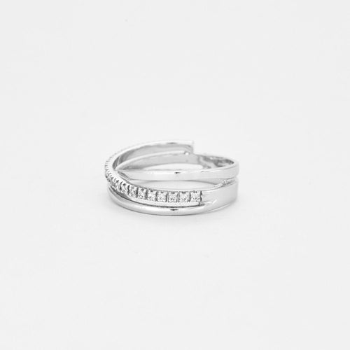 Bague 55 Bague croisée pavée de diamants 58 Facettes 2505