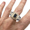 Bague 52 BAGUE DE STYLE ART DÉCO en OR 18 carats et PLATINE avec DIAMANTS ET SAPHIRS 58 Facettes Q100B