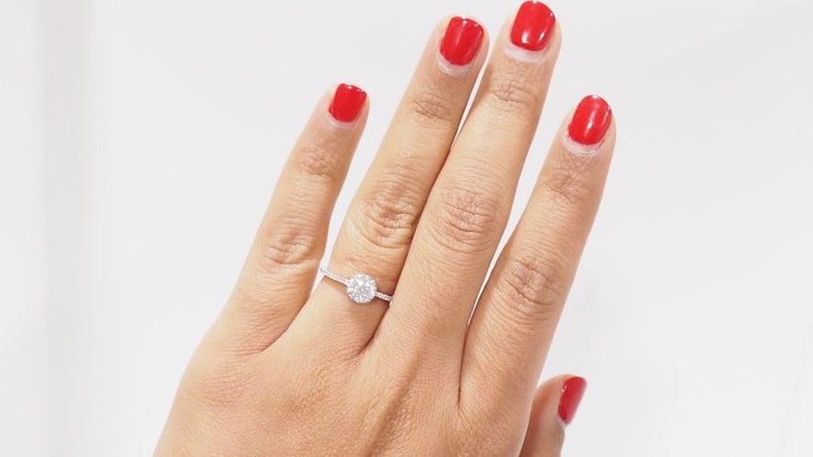 Bague 52.5 Bague solitaire en or blanc et diamant 58 Facettes 32080
