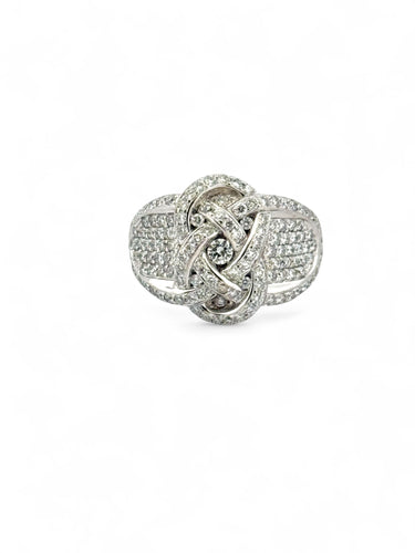 Bague 57 Bague infini en or blanc et diamants 58 Facettes