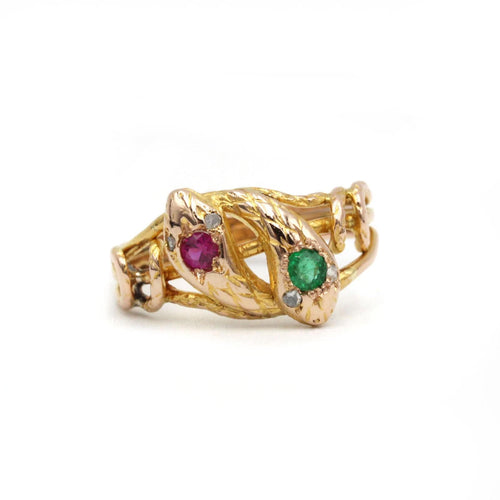 Bague 50 Bague Serpent - Or, Diamants, Rubis & Emeraude 58 Facettes 250066R