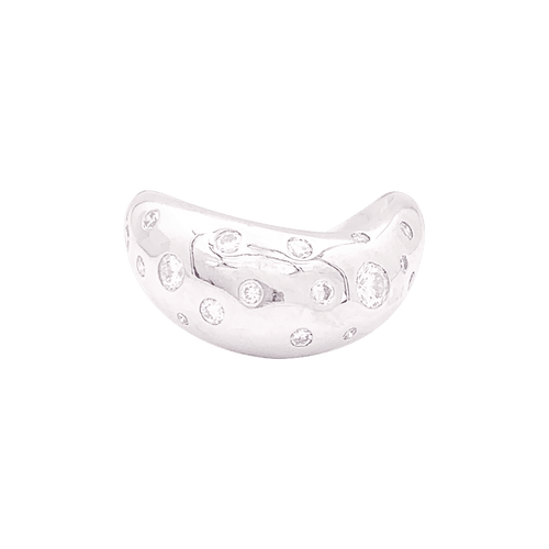 Bague Fred "Mouvementée" or blanc, diamants.