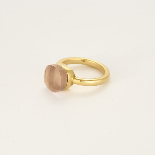 Bague 52.5 Bague dans le goût de Pomellato en or avec quartz rose 58 Facettes