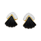 Boucles d'oreilles Clips d'oreilles vintage, or jaune, onyx, diamants. 58 Facettes 34718