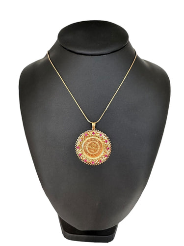 Pendentif Pendentif en or jaune avec pièce de 20 francs français 1898 et rubis 58 Facettes
