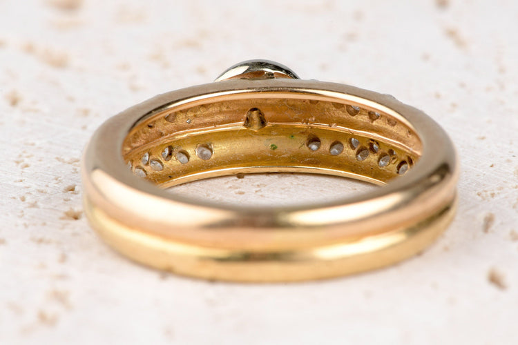 Bague 56 Bague en or bicolore jaune et blanc 18 carats et diamants 0,61 carats 58 Facettes BGVICHYALL-107