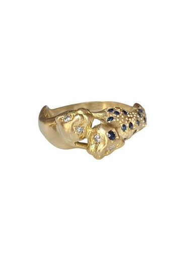 Bague 54 Bague en or jaune saphirs diamants 58 Facettes
