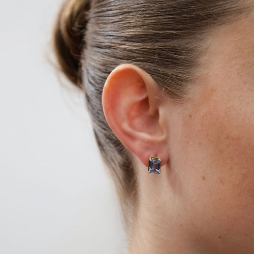 Boucles d'oreilles Boucles d'oreilles en or jaune avec aigues-marines et émeraude 58 Facettes 2505013
