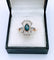 Bague 57 Bague Art Déco or jaune et platine, saphir et diamants 58 Facettes