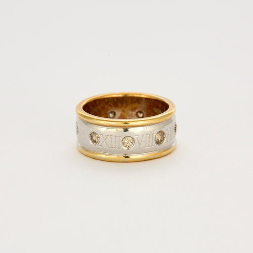Bague Alliance or jaune, or blanc et diamants 58 Facettes LP766/13