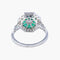 Bague style Art Déco Diamants Emeraudes