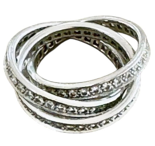 Bague 55 CARTIER - Bague Trinity or blanc diamants 58 Facettes