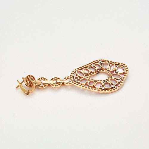 Boucles d'oreilles Boucles d'oreilles vintage saphirs et diamants sertis sur or jaune 58 Facettes 3679