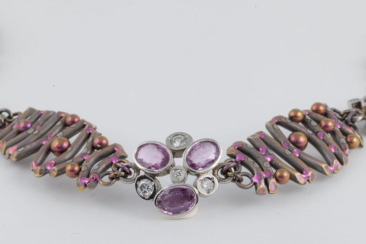 Collier Martin Spreng Collier roseaux d'été, titane et saphirs 58 Facettes 237983