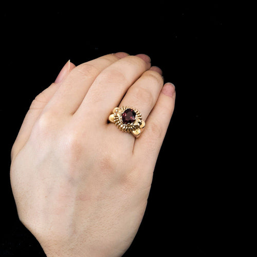 Bague 51 Bague à godrons vintage et grenat rhodolite 58 Facettes