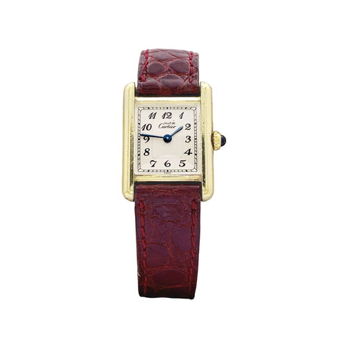 Montre Montre Cartier,"Must de Cartier", vermeil, cuir. 58 Facettes 35338