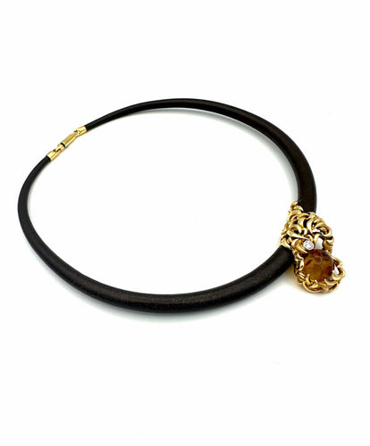 Collier GILBERT ALBERT - Collier or jaune, billes interchangeables et diamants 58 Facettes