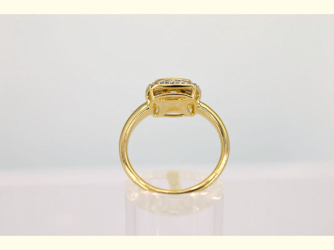 Bague 54 Bague entourage en or jaune avec diamants 58 Facettes 2153