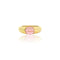 Bague Bague jonc or jaune, cabochon tourmaline rose 58 Facettes