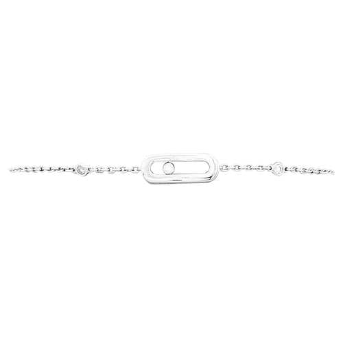 Bracelet Messika, "Move Uno", or blanc et diamants. 58 Facettes 34539