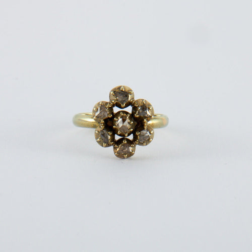 Bague 56.5 Bague Ancienne Fleur Diamants 58 Facettes