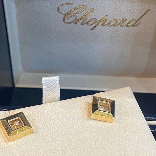 Boucles d'oreilles Chopard Boucles d'oreilles "Happy Diamonds Icon", en or jaune et diamants 58 Facettes CHOP-HAPD-ER-YGD