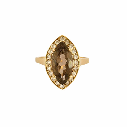 Montre Bague Marquise or jaune quartz 58 Facettes LP1048