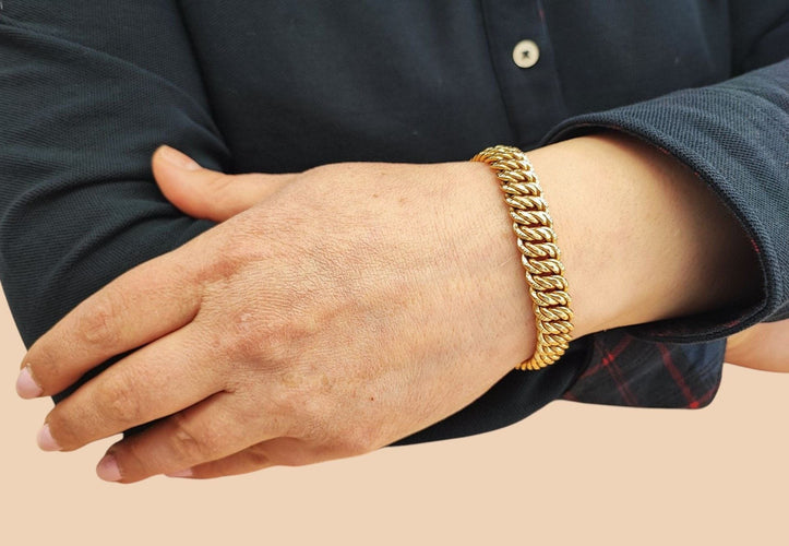 Bracelet Bracelet or jaune maille américaine 58 Facettes Bra.US.1599.CAPL