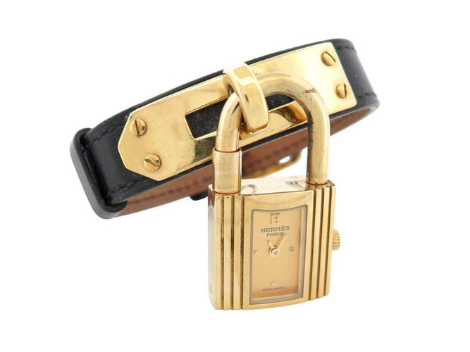 Montre vintage montre HERMES kelly cadenas pm 20 mm quartz plaque or en 58 Facettes 267343