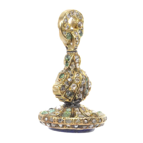 Montre L'âge d'or du romantisme : le sceau victorien en diamants et émeraudes 58 Facettes 20155-0504