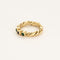 Bague 50 Bague en Or jaune tressé, saphir et émeraudes 58 Facettes BIA1201X4