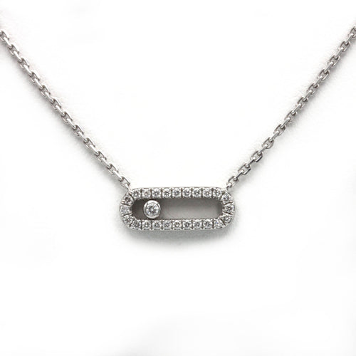 Collier Collier Move Uno en or blanc - MESSIKA 58 Facettes 250088R