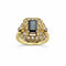 Bague 53 Bague Art Déco en or jaune avec diamants et saphir central 58 Facettes 50391