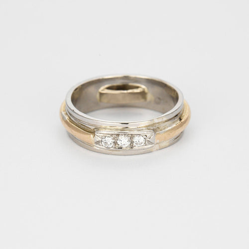 Bague Double Alliance or jaune platine diamants 58 Facettes LP1129/13