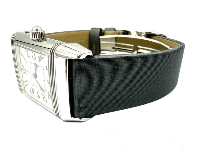 Montre JEAGER-LECOULTRE. Montre de dame Reverso Duetto acier 58 Facettes