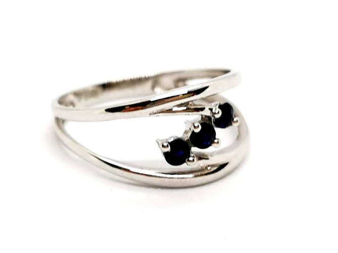 Bague 58 Bague Or blanc Saphir 58 Facettes 1180544CD