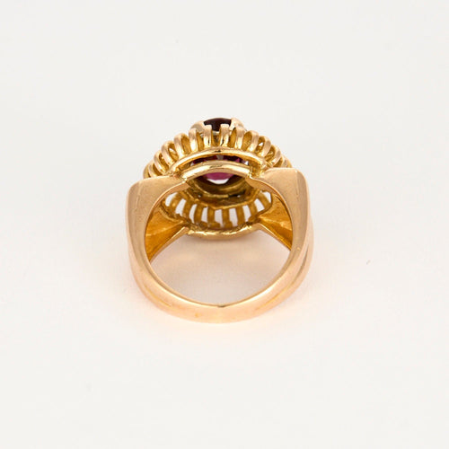Bague 51 Bague à godrons vintage et grenat rhodolite 58 Facettes