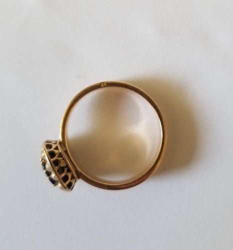 Bague 55 Bague or jaune 18k - Saphir 0.70 carats et perles - Tdd 55/56 - 5.41 grs 58 Facettes