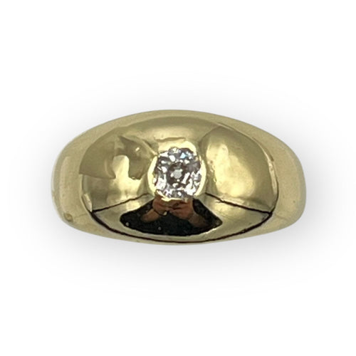 Bague jonc or jaune diamant