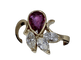 Bague 53 Vintage pear ruby & marquise diamonds ring 58 Facettes BA 113