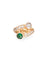 Bague 50 Bague toi et moi, or jaune, émeraude et diamants 58 Facettes