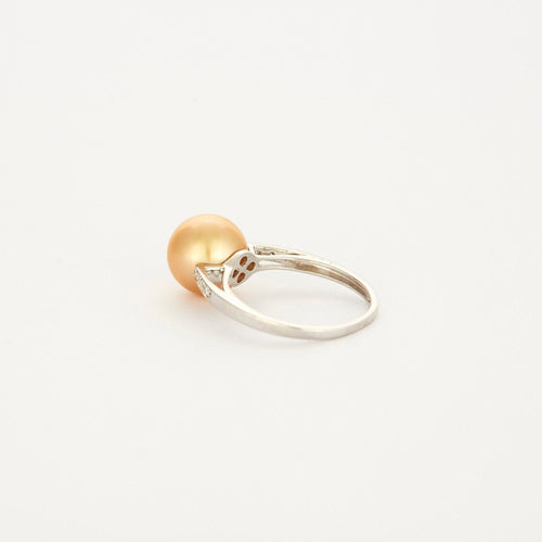 Bague 52 Bague or blanc perle Gold avec diamants 58 Facettes 519274