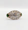 Bague 54.5 Bague marquise inversée Art déco en or 18k et platine, diamants et émeraudes 58 Facettes A06453