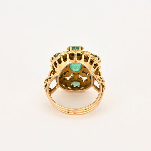 Bague 49 Bague or jaune, émeraudes et diamants 58 Facettes 240057