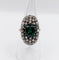 Bague 54 Bague marquise antique en or rose 18k et argent, doublet grenat vert et diamants 58 Facettes A06674