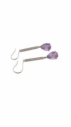 Boucles d'oreilles Boucles d’oreilles pendantes or blanc et pierres naturelles 58 Facettes