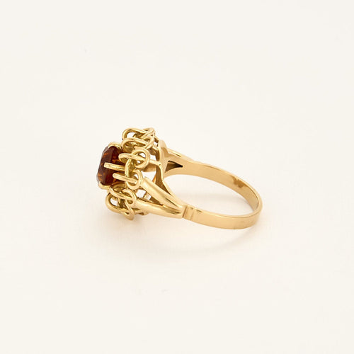Bague 55.5 Bague cocktail en or jaune, citrine 58 Facettes CHA5557