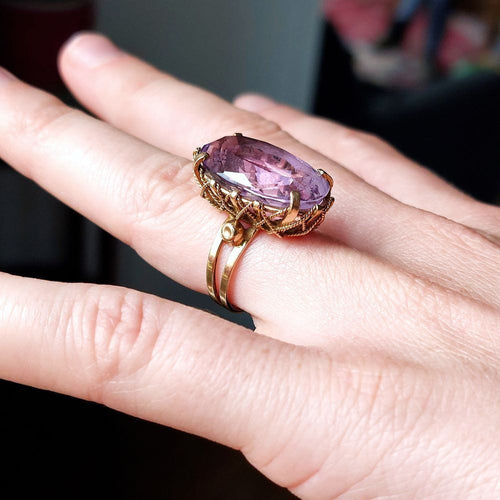 Bague 50 Bague améthyste Violetta Napoléon III, or jaune 58 Facettes 145