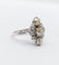 Bague 51 Bague marquise art déco or blanc, diamant jaune et diamant blanc 58 Facettes A05663
